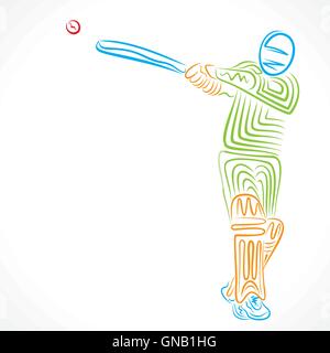 creative abstract cricket player design by brush stroke vector Stock Vector