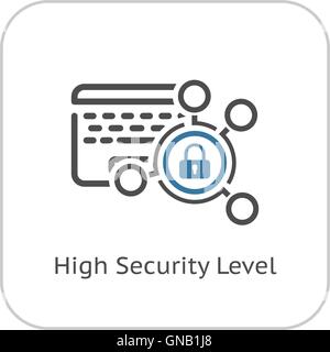 High Security Level Icon. Flat Design. Stock Vector