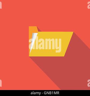 Folder icon , Flat design style, vector illustration. long shado Stock Vector