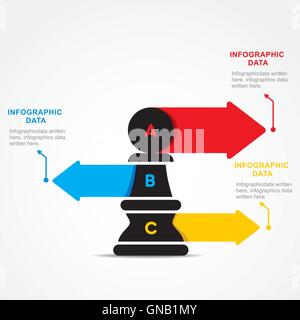 creative business info-graphic by chess pawn design vector Stock Vector