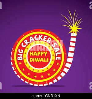 creative Big cracker sale banner design , happy diwali vector Stock Vector