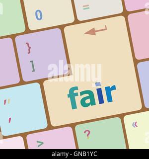 fair word on computer pc keyboard key vector illustration Stock Vector