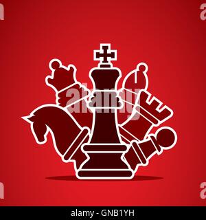 chess pieces arrange in style manner design vector Stock Vector