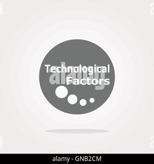 vector technological factors web button, icon isolated on white Stock Vector