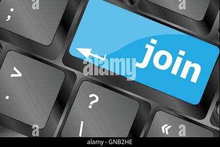 Computer keyboard key join, business concept. Keyboard keys icon button vector Stock Vector