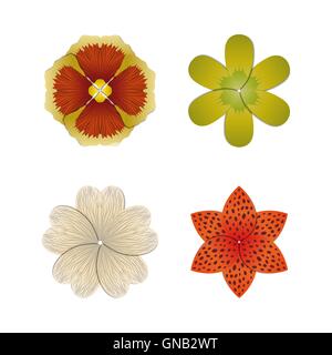 Flower bud set, vector illustration Stock Vector