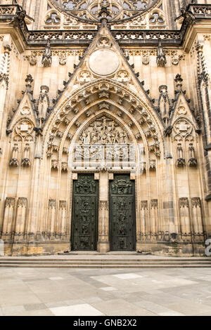 Gothic portal of  Saint Vitus Cathedral Stock Photo