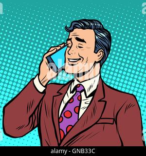 Businessman talking on the phone Stock Vector