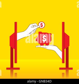saving money concept, on-line transfer saving money concept design vector Stock Vector