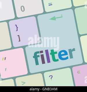filter button on computer pc keyboard key vector illustration Stock Vector