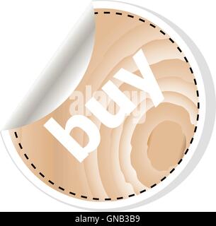 buy word on vector business wooden app icon isolated on white background. Stock Vector