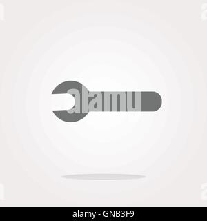 vector adjustable wrench icon web button isolated on white Stock Vector