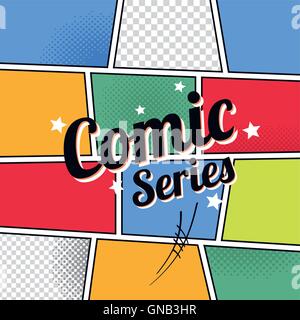 comic template element with speech bubble halftone art Stock Vector
