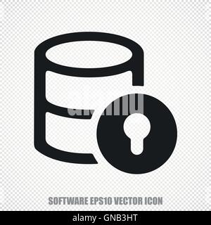 Database vector Database With Lock icon. Modern flat design. Stock Vector