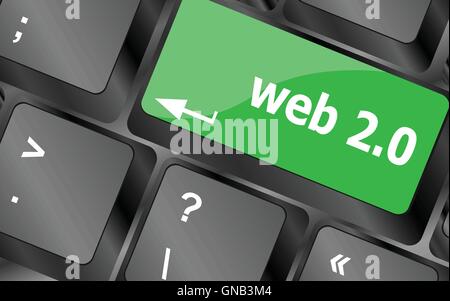 web 2 0 rss or blog concept with internet computer key on keyboard. Keyboard keys icon button vector. Keyboard Icon, Keyboard Ic Stock Vector