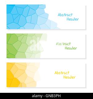 creative random crystal pattern web header design Stock Vector
