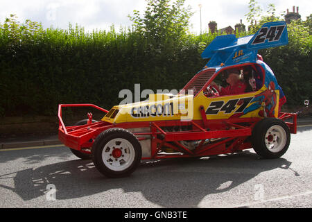 CarCom 247,  Formula 1 stock car, cars, stock, transportation, business, automobile, speed, vehicle, transport, road, white, fast, race, auto, cars, industry, travel,  racing, truck, street, vector, traffic at Ormskirk MotorFest in Lancashire, UK Stock Photo