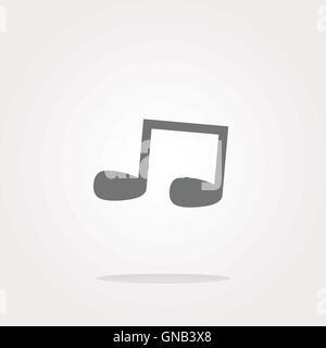 vector note full, music web icon (button) Stock Vector