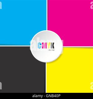 Abstract cmyk background with white stripes Stock Vector