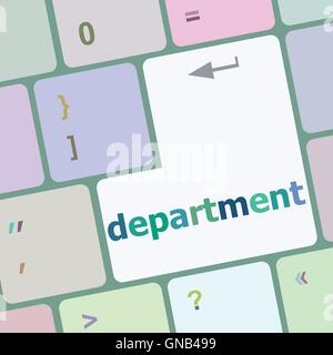 business concept: computer keyboard with word department vector illustration Stock Vector