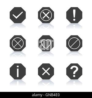 Set of icons and signs, vector illustration. Stock Vector