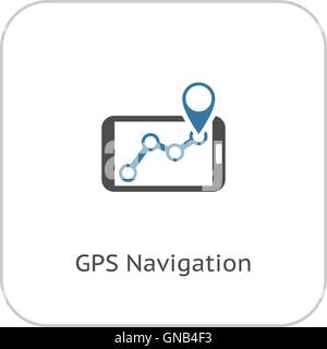 GPS Navigation Icon. Flat Design. Stock Vector