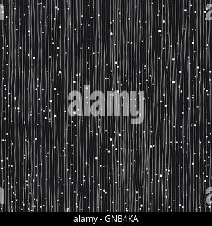 Seamless vertical lines and dots hand-drawn pattern Stock Vector