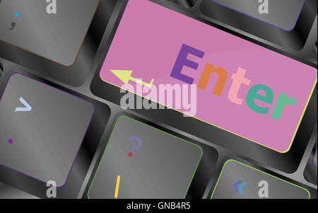 message on keyboard enter key, for online support concepts. vector keyboard key. keyboard button. Vector illustration Stock Vector