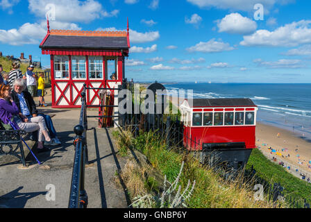 Saltburn by the Sea water-powered funicular railway Stock Photo