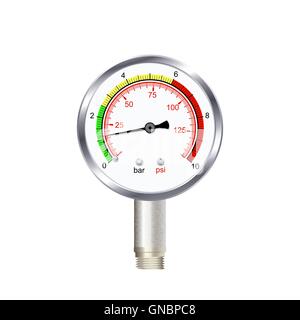 realistic manometer isolated on white background. Vector illustration. Stock Vector