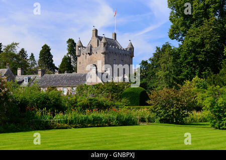 Flower garden at Cawdor Castle near Nairn in Inverness shire, Scotland Stock Photo