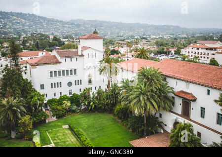 Exterior View of Santa Barbara County Courthouse, California, USA Stock Photo