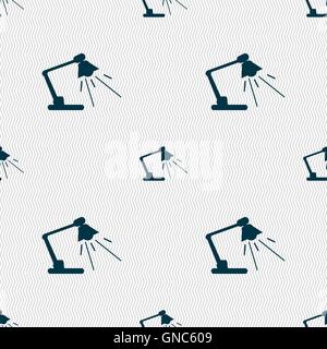Reading-lamp icon sign. Seamless pattern with geometric texture. Vector Stock Vector
