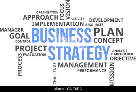 word cloud - business strategy Stock Vector