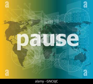 Time concept: clock word on digital background vector illustration Stock Vector