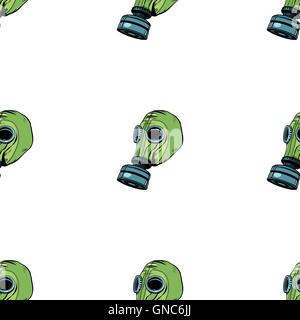 Gas mask seamless vector pattern Stock Vector