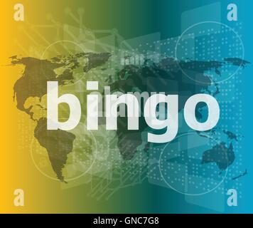bingo word on business digital touch screen vector illustration Stock Vector
