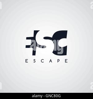 escape letter theme logotype Stock Vector
