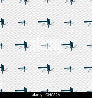 The smithy. Forge and stithy, blacksmith icon sign. Seamless pattern with geometric texture. Vector Stock Vector