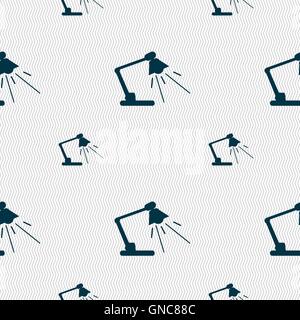 Reading-lamp icon sign. Seamless pattern with geometric texture. Vector Stock Vector