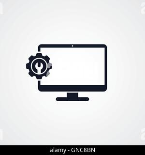 computer desktop repair setting Stock Vector
