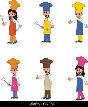 chef cartoon set Stock Vector