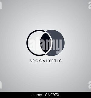 apocalypse moon logo template Stock Vector