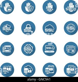 Flat Design Security and Protection Icons Set. Stock Vector