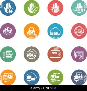 Flat Design Security and Protection Icons Set. Stock Vector