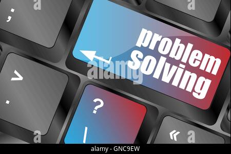 problem solving button on computer keyboard key vector , keyboard keys, keyboard button Stock Vector
