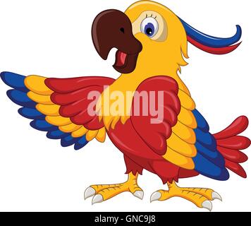 cute parrot cartoon posing Stock Vector