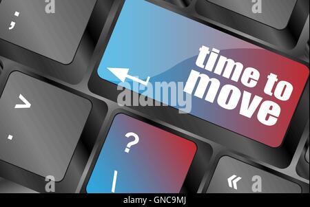 words Time to move on keyboard key vector, keyboard key, keyboard button, vector keyboard Stock Vector