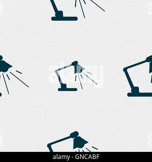 Reading-lamp icon sign. Seamless pattern with geometric texture. Vector Stock Vector