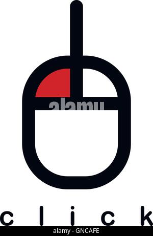 notebook mouse theme logotype Stock Vector